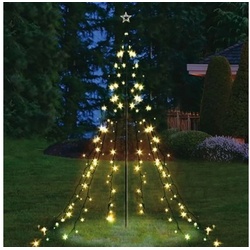 BURI Lichterkette Garten-Lichterpyramide mit 200 LEDs Lichterkette Lichternetz