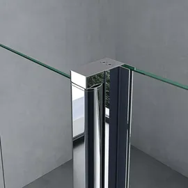 doporro Duschwand 50x200cm Walk-in mit 30cm Nebenteil, 10mm Duschabtrennung Bremen mit rundem Stabilisator, aus Echtglas Esg-sicherheitsglas Klarglas Inkl. Nanobeschichtung