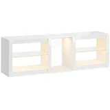 Homcom TV-Lowboard 160 x 35 x 52 cm Weiß Edelstahl/Glas/Holz/MDF/Spanplatte/Melamin