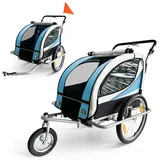 360° drehbarer 2in1 Jogger Silver Frame blau/silber