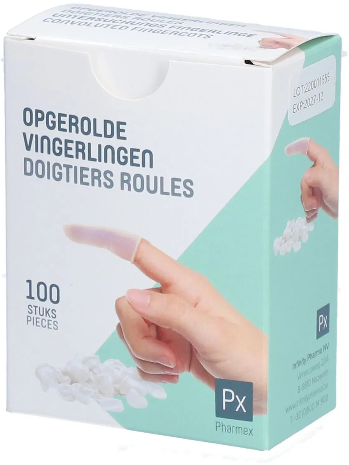 Pharmex Doigtier Roulé L 100 pc(s) Doigtier
