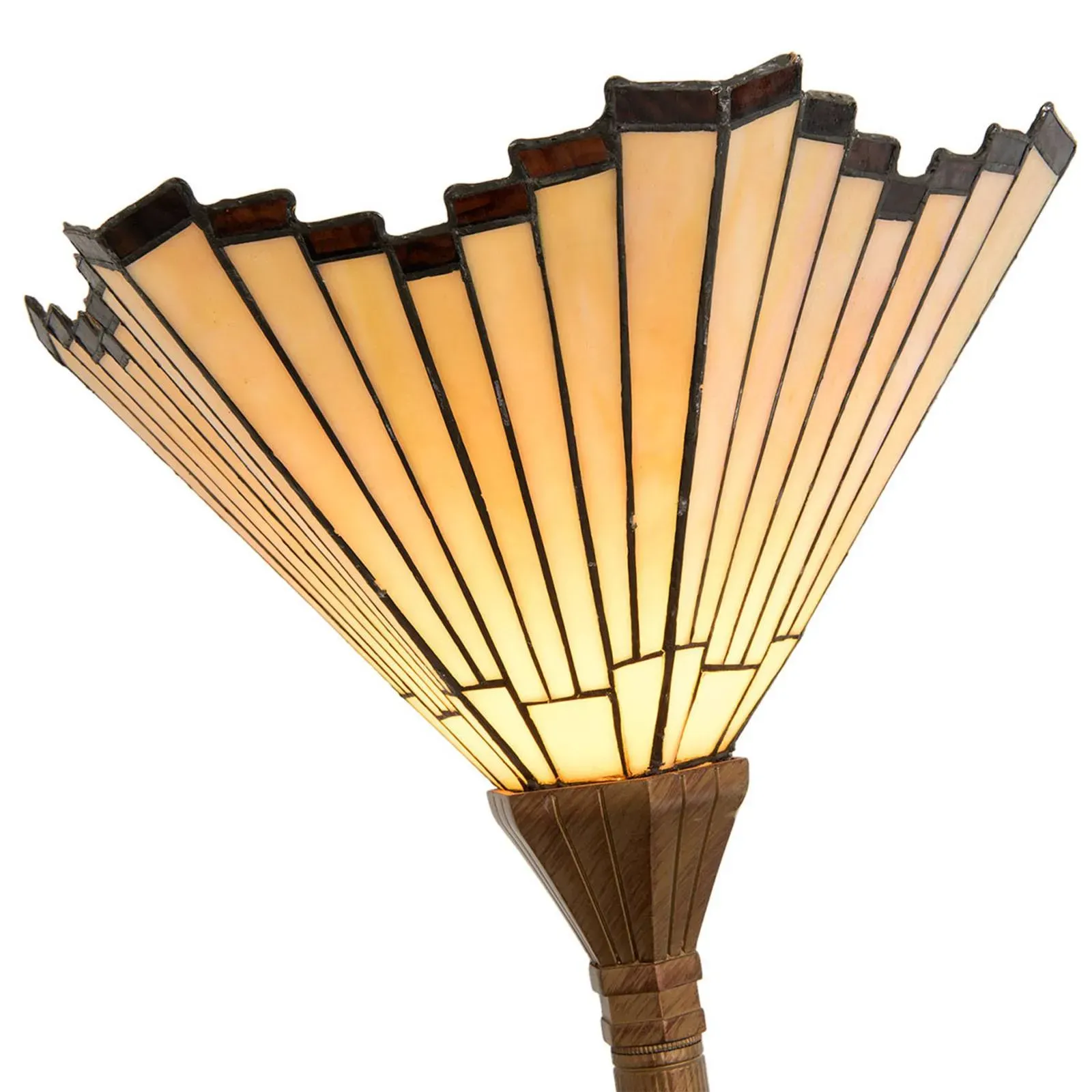 Clayre&Eef Tiffany Stehlampe MARLA, bronze / altmessing, für Wohn- / Esszimmer, Glas, Tiffany, Stehlampe - 37 cm - 37 cm - 183 cm