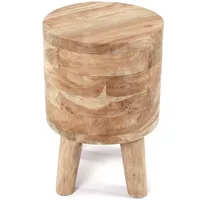 Creedwood Hocker, Natur, Holz 30x45x30 cm, Wohnzimmer, Hocker, Sitzhocker