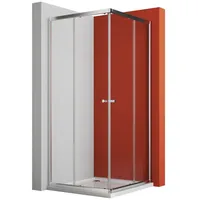 Boromal Eckdusche Duschkabine 75x75 75x90 90x90 80x80 Eckeinstieg Dusche mit schiebetür, BxT: 80x80 cm, verstellbar Alu Wandprofil, Alu-Rahmen, Duschabtrennung für Dusche, mit 16 Türrollen, Easy Clean Funktion, Links und Recht montierbar silberfarben 80 cm x 185 cm x 80 cm