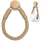 KZQ - Vintage Toilettenpapierhalter aus Seil, ohne Bohren, Toilettenpapierhalter ohne Bohren, Toilettenpapierhalter für wc, Badezimmer,