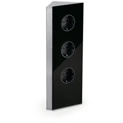WIPO Power Eck G Steckdosenelement 3x Schuko Glas schwarz