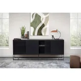 WoodMan Sideboard »Ende«, Kommode, teilmassiv, Metallfüße, Breite 188 cm schwarz