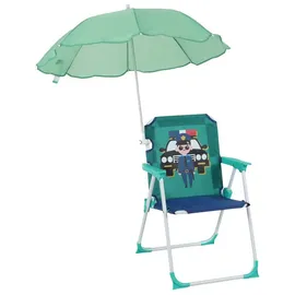 Relaxdays Campingstuhl Kinder Klappstuhl Blau/Weiß/Türkis
