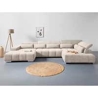 Cotta Wohnlandschaft »Orion U-Form«, inkl. Kopfteilverstellung und Nierenkissen, beige
