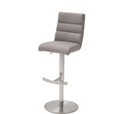 MCA Furniture Barstuhl Giulia II - Leder Grau - Edelstahl