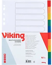 Viking Blanko Register DIN A4 Farbig sortiert 10-teilig PP (Polypropylen) 11 Löcher