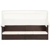 vidaXL Outdoor-Lounge-Bett Polyrattan braun 49394
