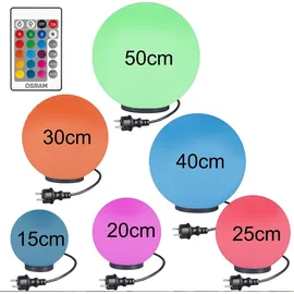 H4L RGB Kugelleuchten Kugellampen 2er Set Ø 20/25cm Außenleuchte LED