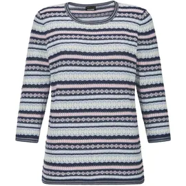 GOLDNER Strickpullover im Ringel-Look Blau 44