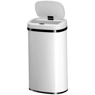 Juskys Automatik Mülleimer 60 l Weiß