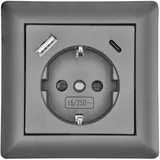 LEDmaxx Schuko-Steckdose Anthrazit 4 St.