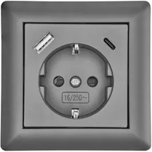 LEDmaxx Schuko-Steckdose Anthrazit 4 St.