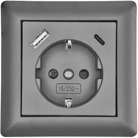 LEDmaxx Schuko-Steckdose Anthrazit 4 St.
