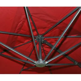 Mendler Luxus-Ampelschirm 300 x 400 cm bordeaux ohne Ständer drehbar
