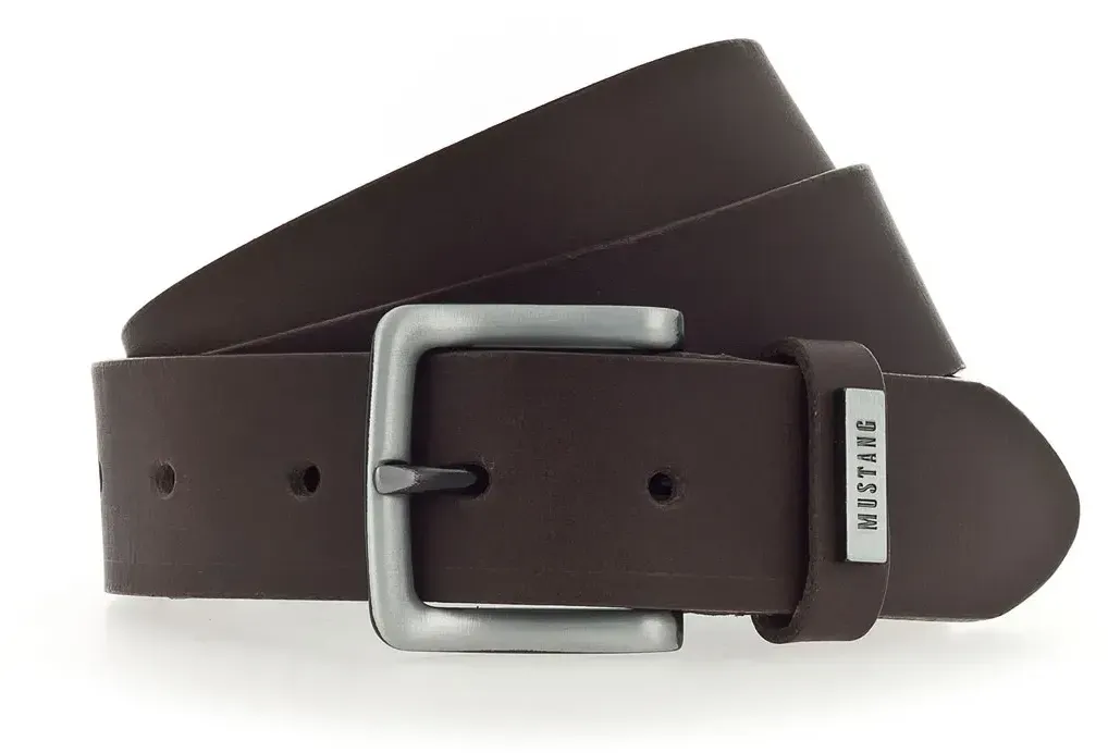 Mustang Gürtel aus Leder mit Pullup-Effekt in Dunkelbraun-115