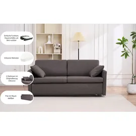 Atlantic Home Collection Schlafsofa "Robin, B: 168cm", grau (anthrazit), B:186cm H:84cm T:96cm, ATLANTIC HOME COLLECTION, Sofas, Schlafsofa, mit Matratze und Zierkissen, Dauerschläfer, Topseller