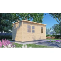 Gartenhaus BERTILO "Laisholm 2 naturbelassen", beige (natural), Fußboden im Gartenhaus, ohne Dacheindeckung, Gartenhäuser, 2-Raum-Gartenhaus