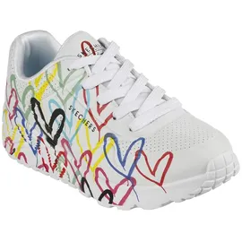 SKECHERS Uno Lite Spread The Love White Synthetic/Multi Trim 28
