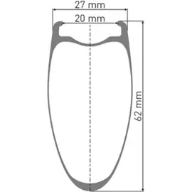 DT Swiss Laufrad HEC 1400 Spline 29" 62 mm schwarz - aerodynamisches eRoad-Carbonlaufrad