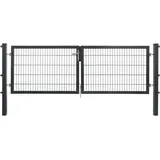 jungelmar Doppeltor 300 x 100 cm Schwarz/Stahl