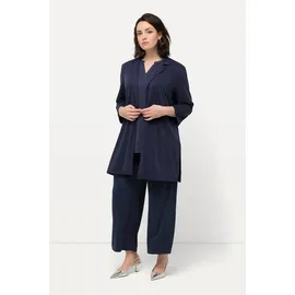 Ulla Popken Sommerjacke Jersey-Blazer Reverskragen 3/4-Arm Modalmix blau 46/48