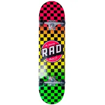 Rad Unisex – Erwachsene Checkers Progressive Skateboard, Rasta, 8"