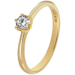 GLIZZ GL8664 Damenring mit Lab Grown Diamant 0,20 ct. Gold 333 Brillantring, 54/17,2