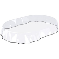 ANRO Tischdecke Tischdecke Klara Transparent Transparent Robust Wasserabweisend Breite, Glatt weiß Oval - 140 cm x 180 cm