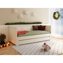 otto home Funktionsbett Erik 90 x 200 cm Kiefer massiv weiß