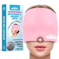 Perfect Remedy - Migräne Maske/Migräne Mütze, Kopfschmerzen Mütze für Wärme-/Kältetherapie, Kühlmaske für Geschwollene Augen und Nebenhöhlenentzündung, Bequeme Migränemaske [1 Stück, Rosa]