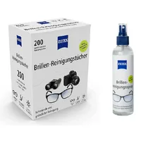 ZEISS Brillen Reinigungstücher oder Reinigungsspray zur schonenden & gründlichen Reinigung Ihrer Brillengläser - alkoholfrei (240+200)