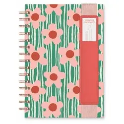 STUDIO OH! Spiralnotizbuch A5 Reign.Flower liniert OPP04 m.Penholder