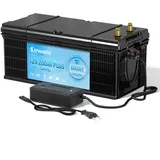 KEPWORTH 12V 200Ah LiFePO4 Batterie, 200A Bluetooth BMS, Max. 15000 Zyklen Deep Cycle Lithium Akku, Perfekter Ersatz für Blei-Säure Batterien für Wohnwagen, Camping, Boote, Solaranlage