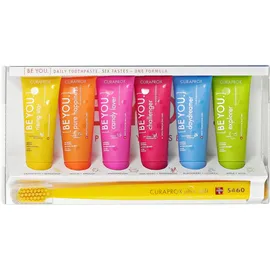 Curaprox Be You MIX Zahnpasten 6 x 10 ml + 1 Zahnbürste