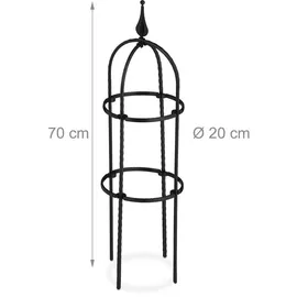 Relaxdays Obelisk Rankhilfe 70 x 20 cm Schwarz