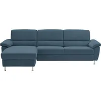 CALIZZA INTERIORS Ecksofa »Onyx L-Form«, Recamiere links oder rechts, wahlweise mit Bettfunktion, Breite 270 cm blau