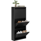 Woltu Schuhregal 50 x 106 x 15 cm schwarz / schwarz