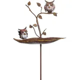 Moritz Vogeltränke Garten Eulen 24 x 41 x 129 cm Gartenstecker Gartendeko Gartenfigur Tierfigur Deko