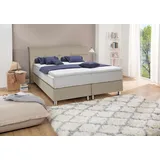 alina Boxspringbett »Fara«, mit getuftetem Kopfteil beige