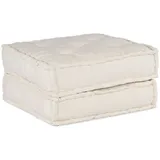 vidaXL Sitzauflage Pouf Modular Creme 70x70x36 cm Stoff, (1 St)