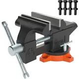 Vevor Schraubstock Sphäroguss 11,5 cm schwarz 240° drehbar