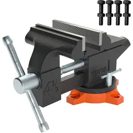 Vevor Schraubstock Sphäroguss 11,5 cm schwarz 240° drehbar