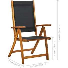 vidaXL Garten-Essgruppe 7-tlg. braun klappbar 41748