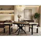 WFL GROUP Esstisch Ross (erhältlich in 3 Größen – 90/100/120 cm ausziehbar auf 170/180/200 cm), platzsparender Tisch in Holzoptik für Küche, Esszimmer oder Wohnzimmer braun 100 cm x 76 cm x 100 cm