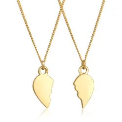 Elli Ketten-Set »Halskette Herz gebrochen Freundin Partner 2er Set 925 Silber« Elli Gold 45